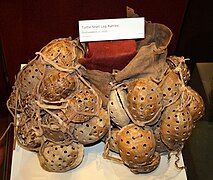 Southeast women's turtleshell leg rattles, ca. 1920, collection of the Oklahoma History Center