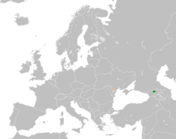 Map indicating locations of South Ossetia and Transnistria