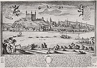 veduta de Bratislava et de son château en 1735