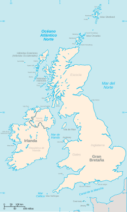 Mapa de las islas británicas