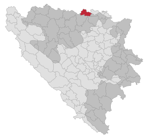 Lage der Gemeinde Bosanski Brod in Bosnien und Herzegowina (anklickbare Karte)