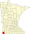 State map highlighting Rock County