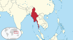 Location of Myanmar