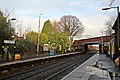 The platforms and Portico Lane bridge.