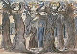 William Blake, c. 1824–1827, The Wood of the Self-Murderers: The Harpies and the Suicides, Tate