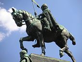 Josef Václav Myslbek, Statue of Saint Wenceslas, 1887–1924, Wenceslas Square, in Prague – Military and War