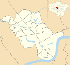 Mapa konturowa City of Westminster, po prawej znajduje się punkt z opisem „Shaftesbury Avenue”