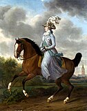 Wilhelmina van Pruisen te paard, in de mannelijke positie, 1789, Rijksmuseum, Amsterdam