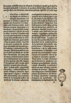 "Traktaĵo pri la sankonservado", verko eldonita en 1481.