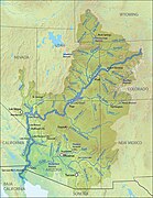 Prescott en un mapa del río Colorado