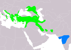 Distribución de Emberiza melanocephala