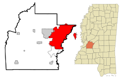 Vị trí trong quận Hinds, Mississippi