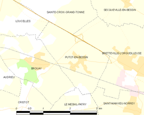 Poziția localității Putot-en-Bessin