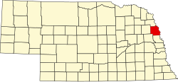 map of Nebraska highlighting Burt County