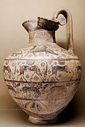 Œnochoé à embouchure trilobée. Sphinx, animaux paissant. Milet 630-620. H 35,5 cm Louvre A 311
