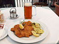 A Wiener schnitzel served in Carinthia, Austria