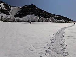 A Wildspitze csúcsa a Taschachferner gleccserről nézve