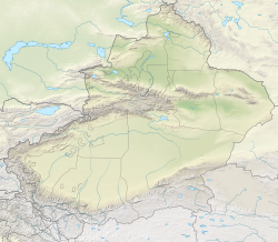 ニヤ遺跡の位置（新疆ウイグル自治区内）
