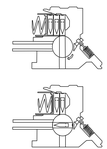 G11の装弾機構概念図。弾頭は推進薬の中に内蔵されている