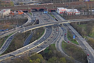 Das Autobahndreieck, gesehen vom Funkturm