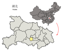 潜江市在湖北省、全国的地理位置