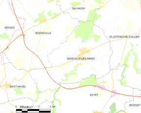 Poziția localității Deneuille-les-Mines