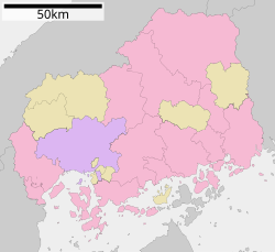 芸予地震の位置（広島県内）