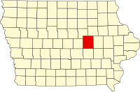 Округ Тама на мапі штату Айова highlighting