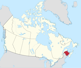 Localização do Novo Brunswick no Canadá