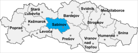 Poloha okresu Sabinov v Prešovskom kraji (klikacia mapa)