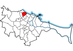 Location of Przymorze Wilekie within Gdańsk