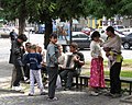 Sekelompok orang Rom di Lviv, Ukraina