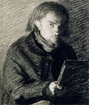 Potret diri, pensil, arang, dan pemutih (1860)