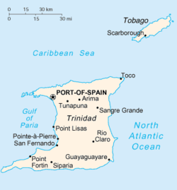 Map of Trinidad and Tobago