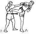Spinning back-kick with counter punch