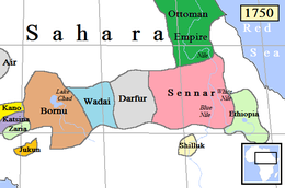 Regno di Sennar - Localizzazione