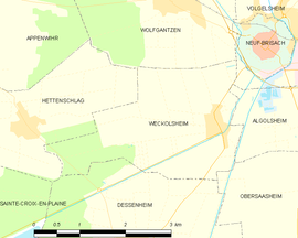 Mapa obce Weckolsheim