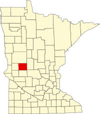 Kort over Minnesota med Douglas County markeret