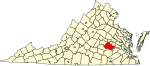 State map highlighting Chesterfield County