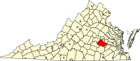 Округ Честерфілд на мапі штату Вірджинія highlighting