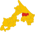 Position of Coriano in the Province of Rimini