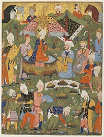 Joseph Enthroned from a Falnama