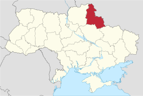 Kart over Sumy oblast