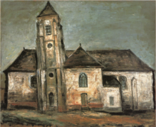 Ōhashi Ryōkai : L'église de Villiers-sur-Morin, 1928.