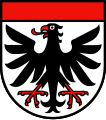 Aquila lampassata, rostrata, membrata di rosso (Aarau, Svizzera)