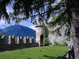 Ghibelline merlons at Saint-Pierre Castle, Italy