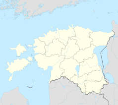 Mapa konturowa Estonii, blisko centrum u góry znajduje się punkt z opisem „Ambasada Stanów Zjednoczonych w Tallinnie”
