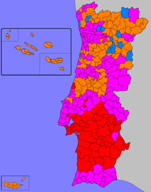 Most voted political force by municipality.