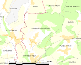 Mapa obce Chavannes-sur-l’Étang