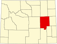 Map of Vajoming highlighting Converse County